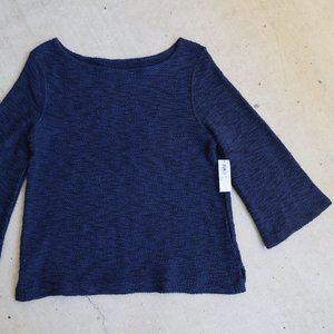 Navy Bell Sleeve Sweater
